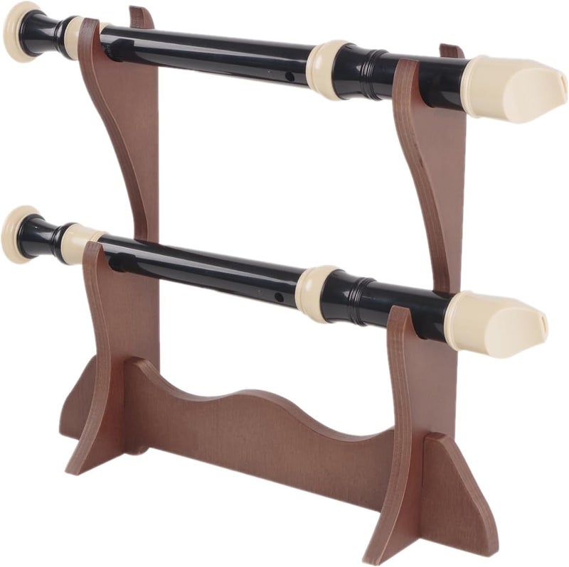 Yimluofa 1 Set Wooden Flute Stand Exquisite Desktop Sword Display Stand for Flute Woodwind Instrument Storage Display - Image 1